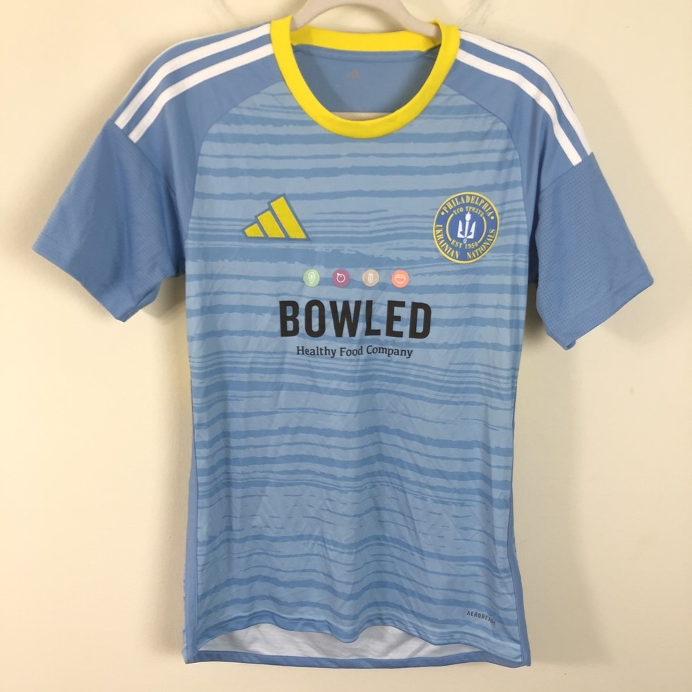 Adidas Philadelphia Ukrainian Nationals Soccer Club Jersey Mens Sz S Blue Yellow